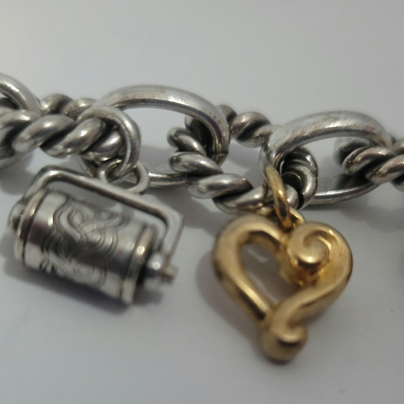 Brighton Style Antique Silver Tone Bracelet With Charms - Picture 8 of 9